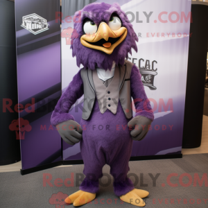 Purple Hawk mascot costume...