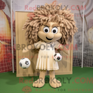 Beige Soccer Goal maskot...