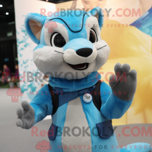 Sky Blue Marten mascot...