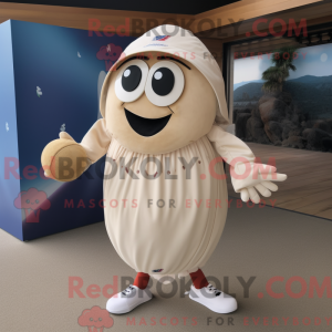 Cream Petanque Ball maskot...