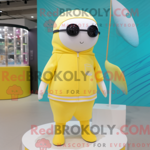 Lemon Yellow Narwhal mascot...