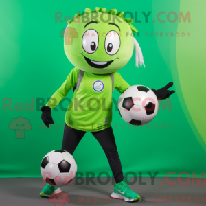 Grøn fodbold maskot kostume...
