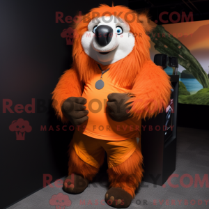 Orange Sloth Bear mascot...