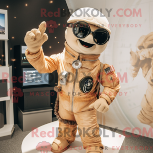 Tan Astronaut mascot...