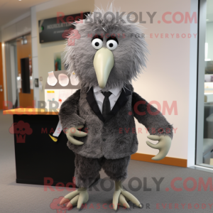Gray Kiwi mascot costume...