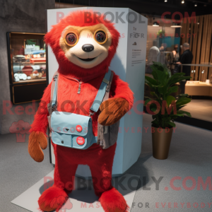 Red Sloth mascot costume...