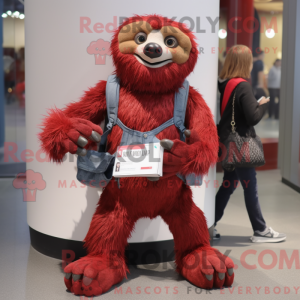 Red Sloth mascot costume...