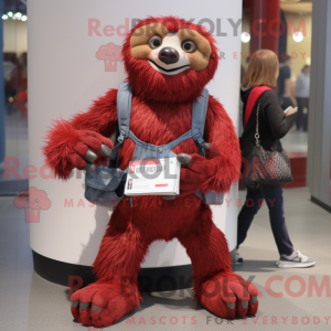 Red Sloth-maskotdraktfigure...