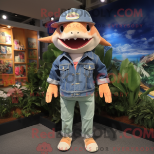 Peach Shark mascot costume...