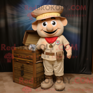 Tan Treasure Chest mascot...