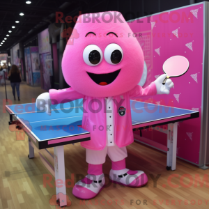 Pink bordtennisbord maskot...