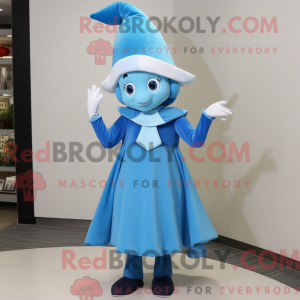 Sky Blue Elf mascot costume...