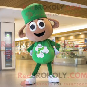 Tan Four Leaf Clover mascot...