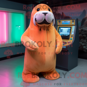 Peach Walrus mascot costume...