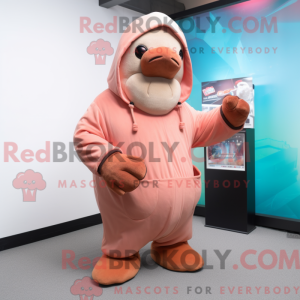 Peach Walrus mascot costume...