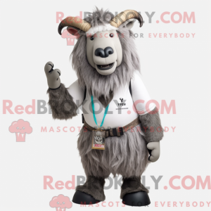 Gray Yak mascot costume...