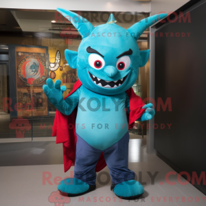 Turquoise Devil mascot...