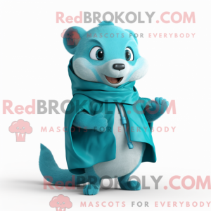 Cyan Wiesel Maskottchen...