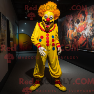 Yellow Evil Clown mascot...