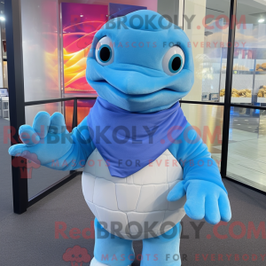 Sky Blue Sea Turtle mascot...
