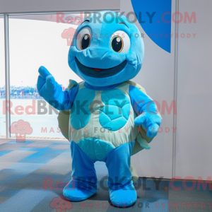 Sky Blue Sea Turtle mascot...