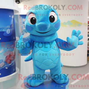 Sky Blue Sea Turtle mascot...