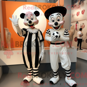 Cream Mime mascot costume...