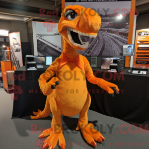 Orange Velociraptor mascot...