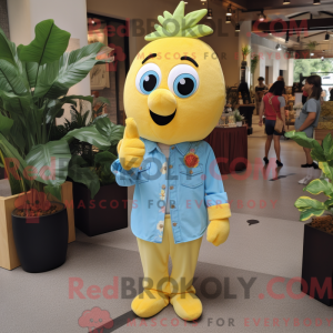 Gul blomme maskot kostume...