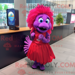 Magenta Betta Fish mascot...