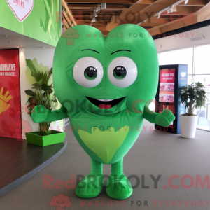 Green Heart mascot costume...