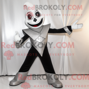 Sølv Acrobat maskot kostume...
