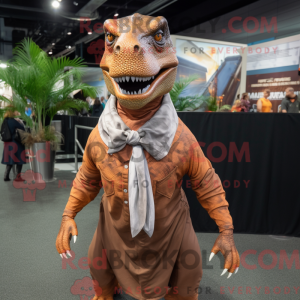 Brun Tyrannosaurus maskot...