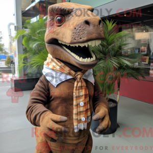 Brown Tyrannosaurus mascot...