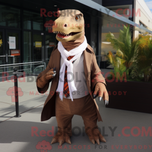 Brun Tyrannosaurus maskot...