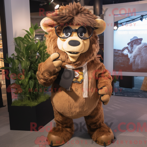 Brown Bison mascot costume...