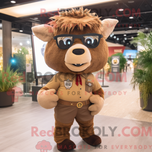 Brown Bison mascot costume...