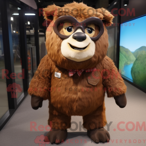 Brown Bison mascot costume...