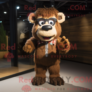 Brown Bison mascot costume...