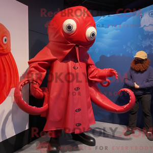 Rød Kraken maskot kostume...