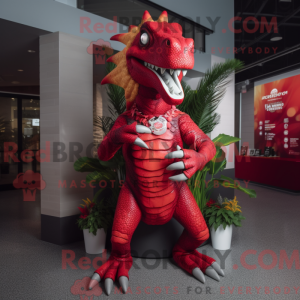 Red Spinosaurus mascot...