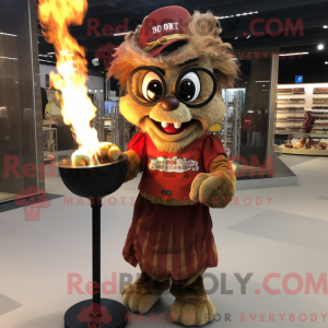 Brun Fire Eater maskot...