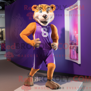 Lilla Puma maskot kostume...