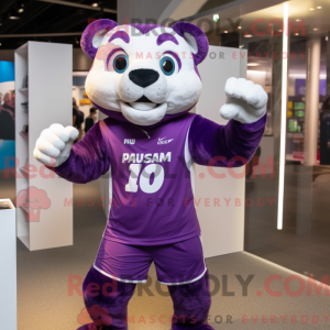 Purple Puma mascot costume...