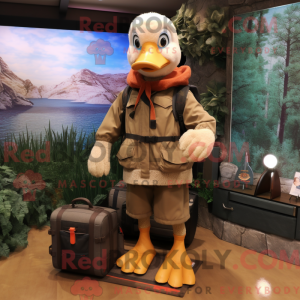 Tan Geese mascot costume...