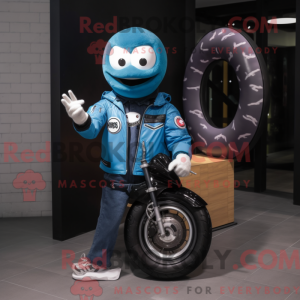 Blue Donut mascot costume...