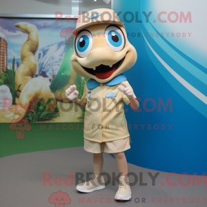 Beige Barracuda maskot...
