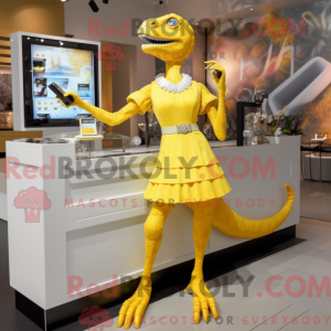 Yellow Velociraptor mascot...