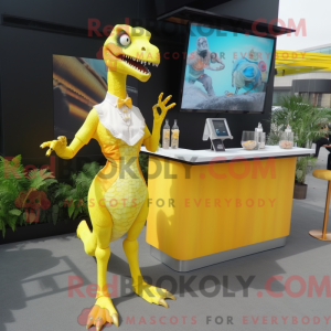 Yellow Velociraptor mascot...