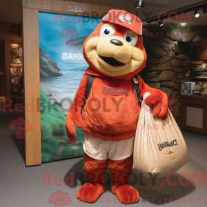 Red Salmon mascot costume...